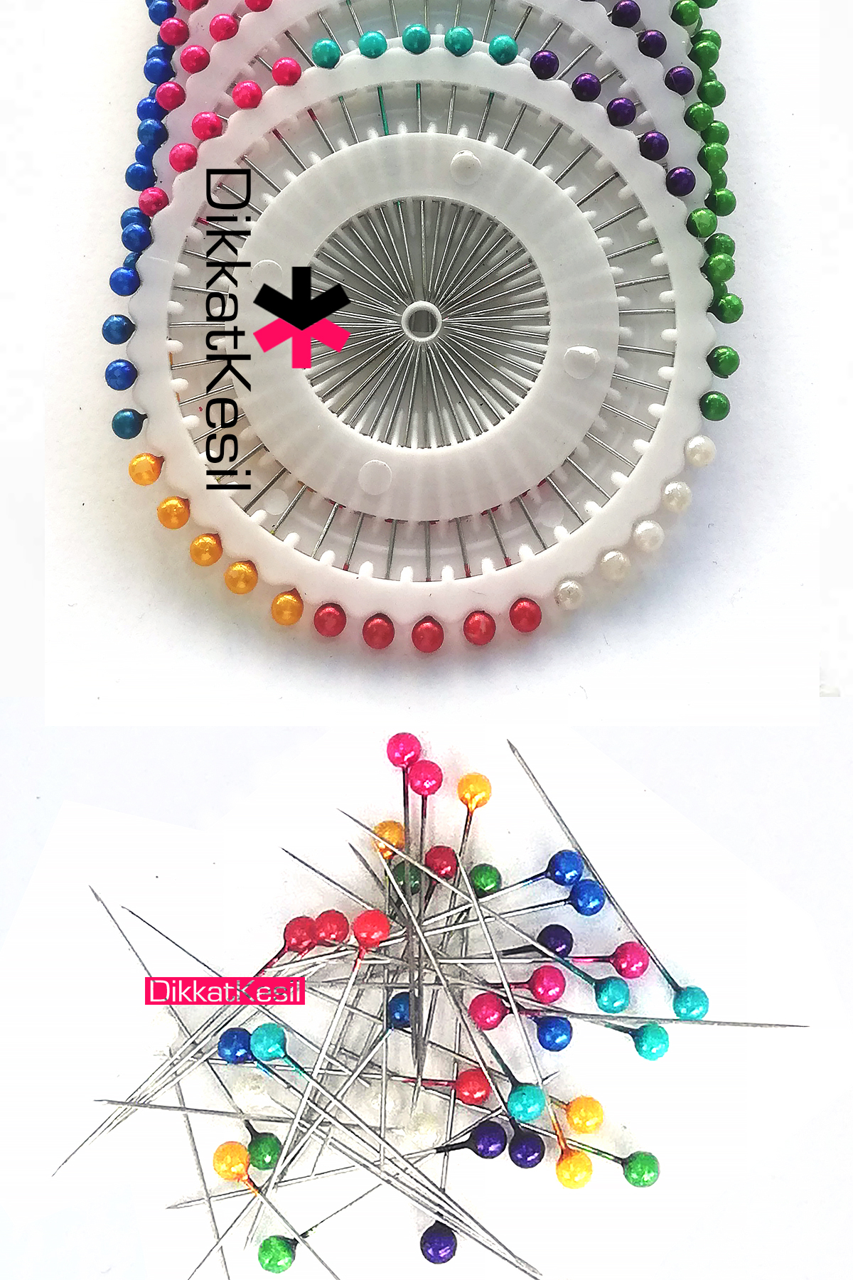 Renkli%20Plastik%20İnci%20Büyük%20Başlı%20Toptan%20Toplu%20İğne,%2038%20mm%2040%20lı%20Disk%20-%2012%20Adet