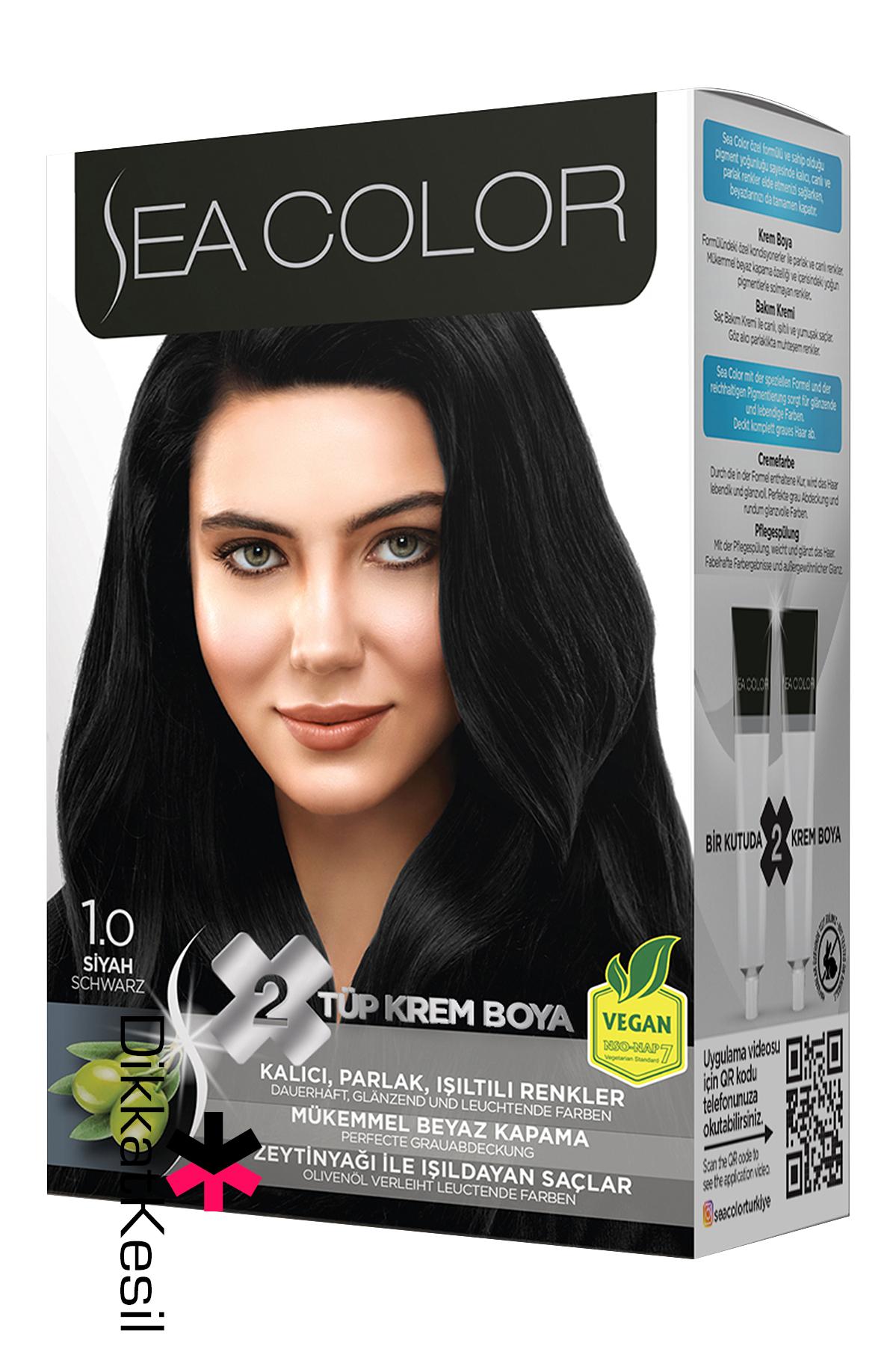 Sea%20Color%201.0%20Siyah%20Renk%20Krem%20Saç%20Boyası%20Set,%20(Seacolor%201.0%20Numara)