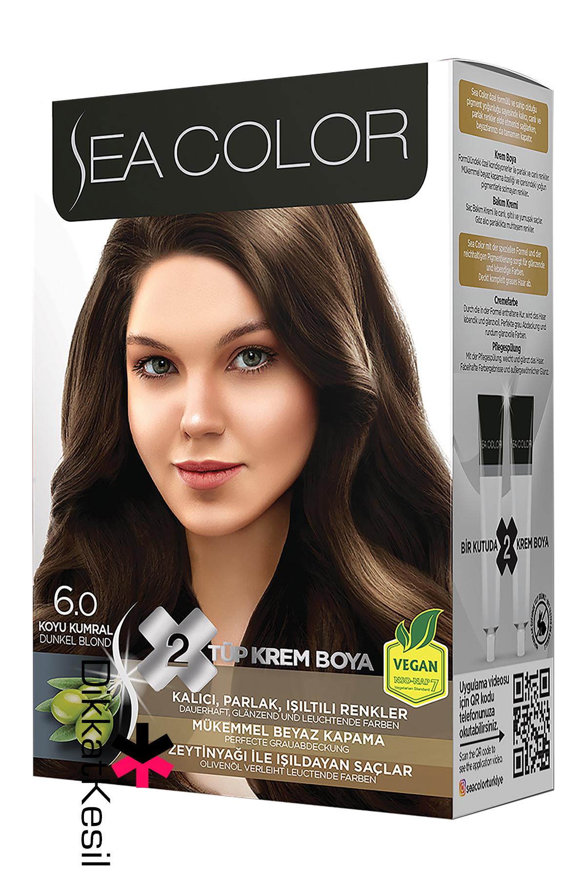 Sea%20Color%206.0%20Koyu%20Kumral%20Renk%20Krem%20Saç%20Boyası%20Set,%20(Seacolor%206.0%20Numara)