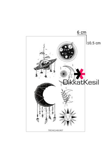 Ay Dövmesi, Güneş Evren Gezegen Geçici Dövme Minimal, Dövme Modelleri - DikkatKesil