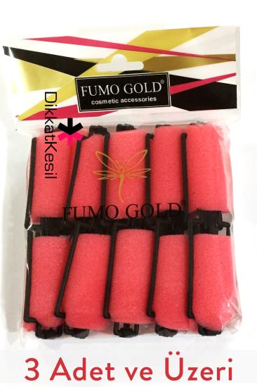 Fumo Gold Sünger Bigudi, Saç Bigudisi Süngerli Pembe 10 Lu Bigudi Çeşitleri 3 Adet - DikkatKesil