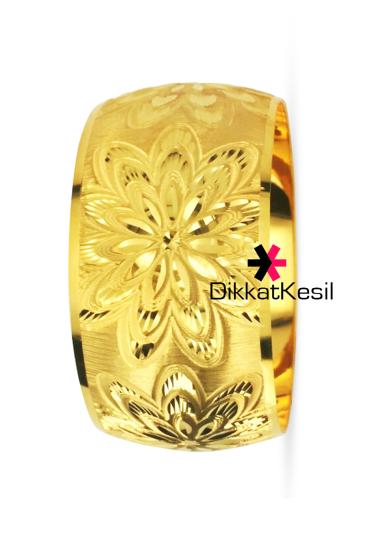 İmitasyon Gül Bilezik, Altın Kaplama Gül Bilezik, Mega İmitasyon Bilezikler, 4 cm Enli Bilezik - DikkatKesil
