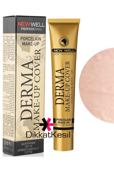 New Well Derma Makeup Cover Yoğun Kapatıcı Porselen Fondöten Gold Rengi No 01 Fondöten Renkleri - DikkatKesil