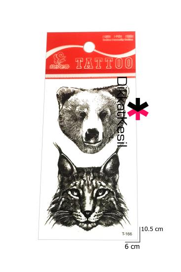 Panda Kedi Dövmesi, Siyah Beyaz Yapışkan Kedi Ayı Kafası Dövme Modelleri - DikkatKesil