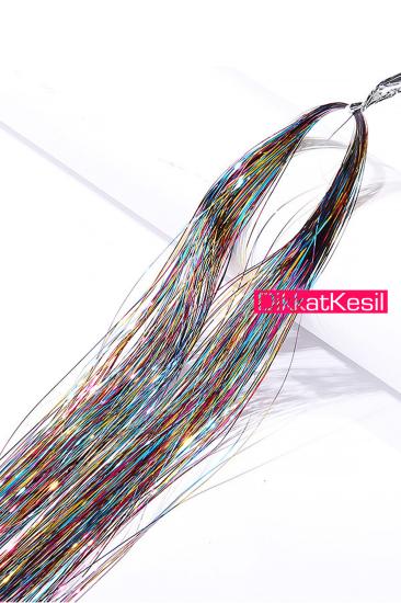 Saç Tinseli, Simli Saç Parıltısı, Sarı Takma Postiş, Takma Saç Tokaları - DikkatKesil