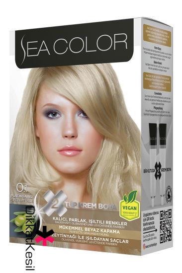 Sea Color 0.1 Platin Sarısı Renk Krem Saç Boyası Set, Saç Boyası Çeşitleri - DikkatKesil