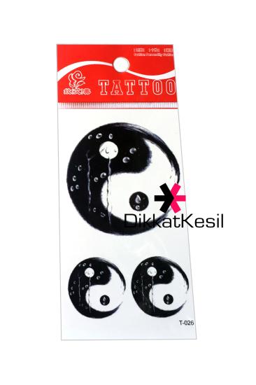 Ying Yang Dövmesi, Siyah Beyaz Yin Yang Çıkartma Dövme, Mini Dövme Modelleri - DikkatKesil