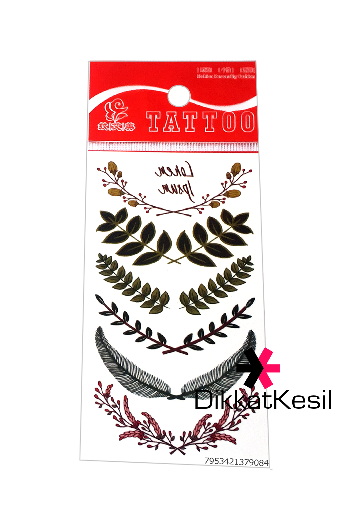 Yaprak Dalı Dövmesi, Geçici Yapıştırma Yaprak Desenli Dövme, (Tattoo  Sticker)